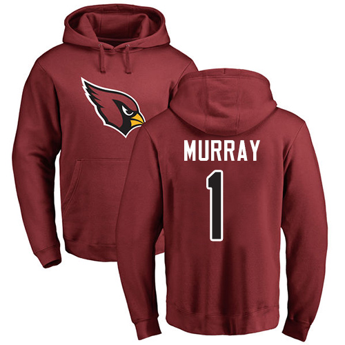 Arizona Cardinals Men Maroon Kyler Murray Name And Number Logo NFL Football #1 Pullover Hoodie Sweatshirts->nfl t-shirts->Sports Accessory